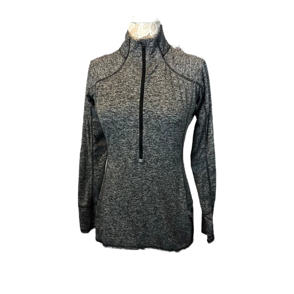 ATHLETA 1/4 zip long sleeve top with zippered pocket in gray size medium - Picture 2 of 12